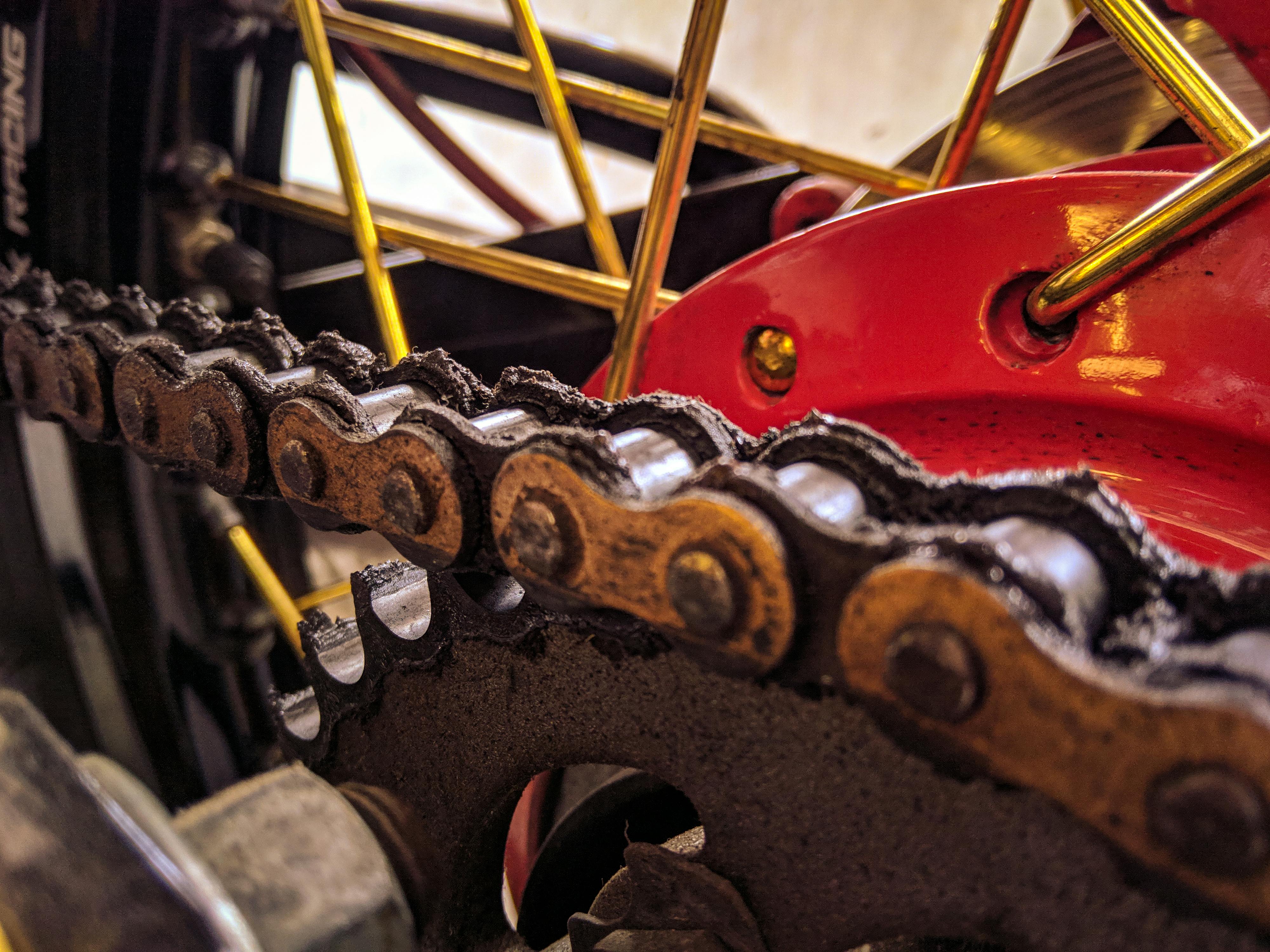 details of bike chain and wheel