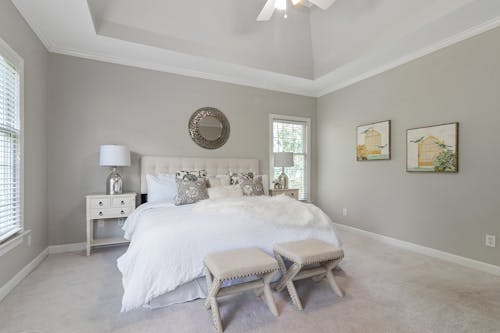 White Bed Linen on Bed