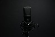 Black Microphone With Black Background