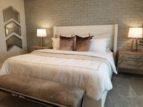 Bedroom with Brick Accent Wall