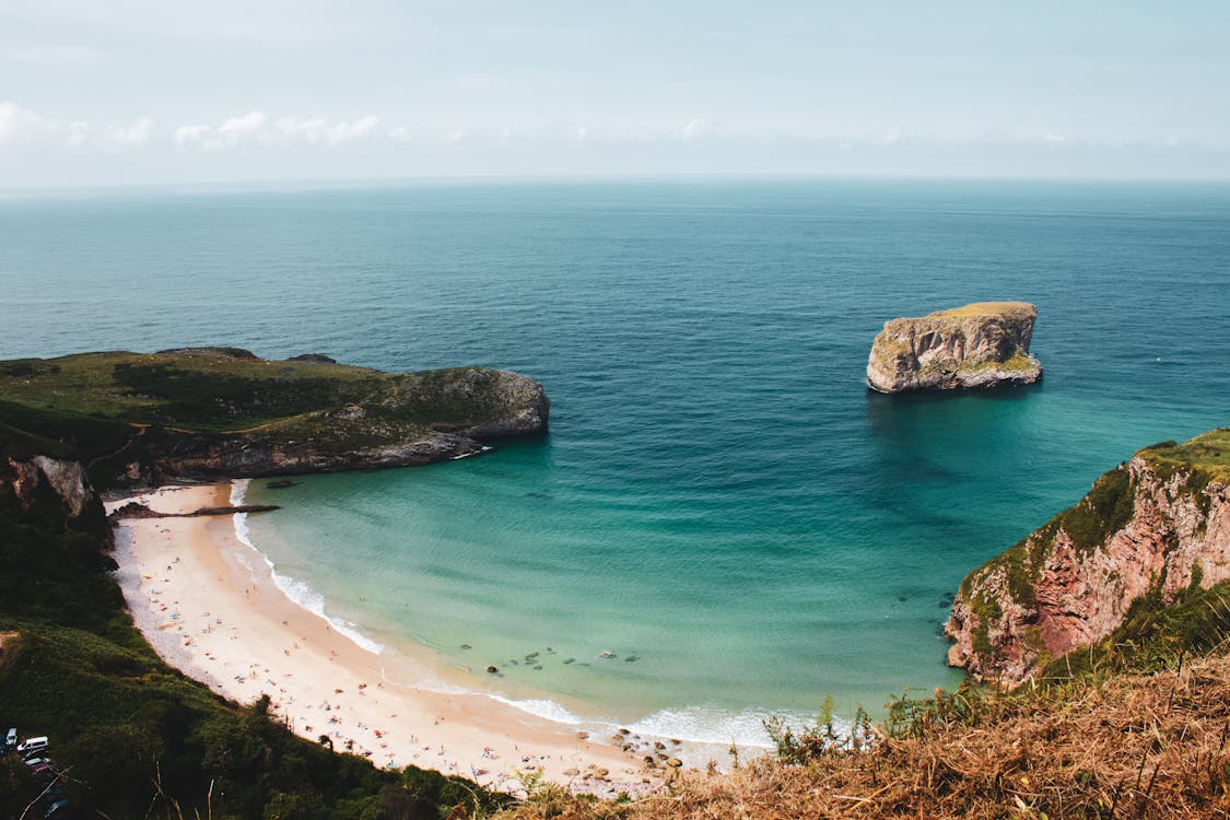 Free Photo of a Cove from the Cliff Stock Photo