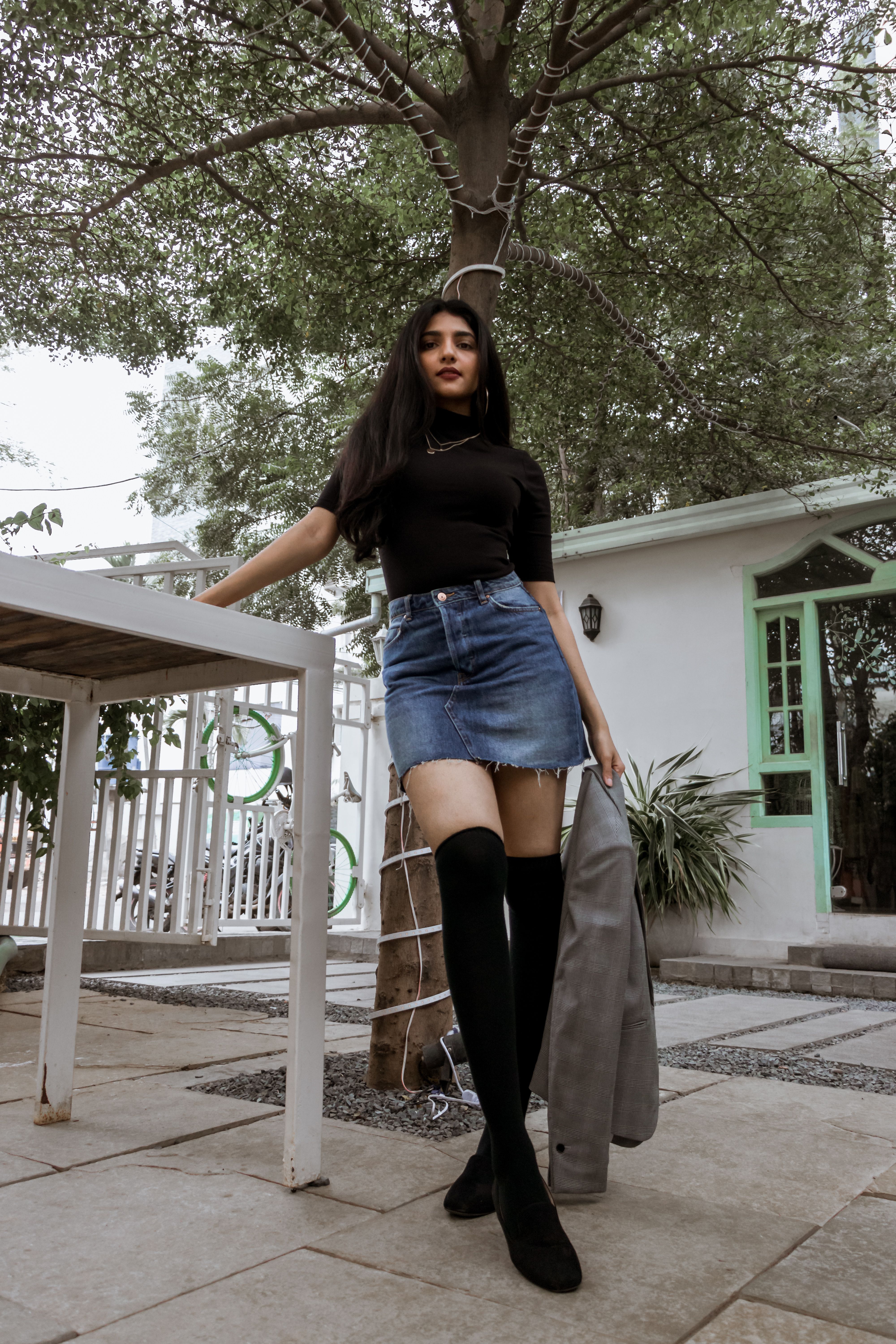 Saia Jeans Longa