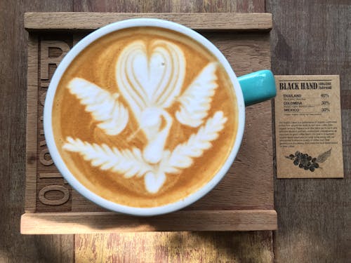 Free Cappuccino in Mug Stock Photo