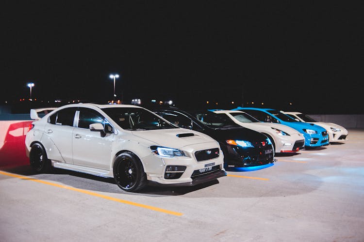 Colorful Cars On Parking Lot