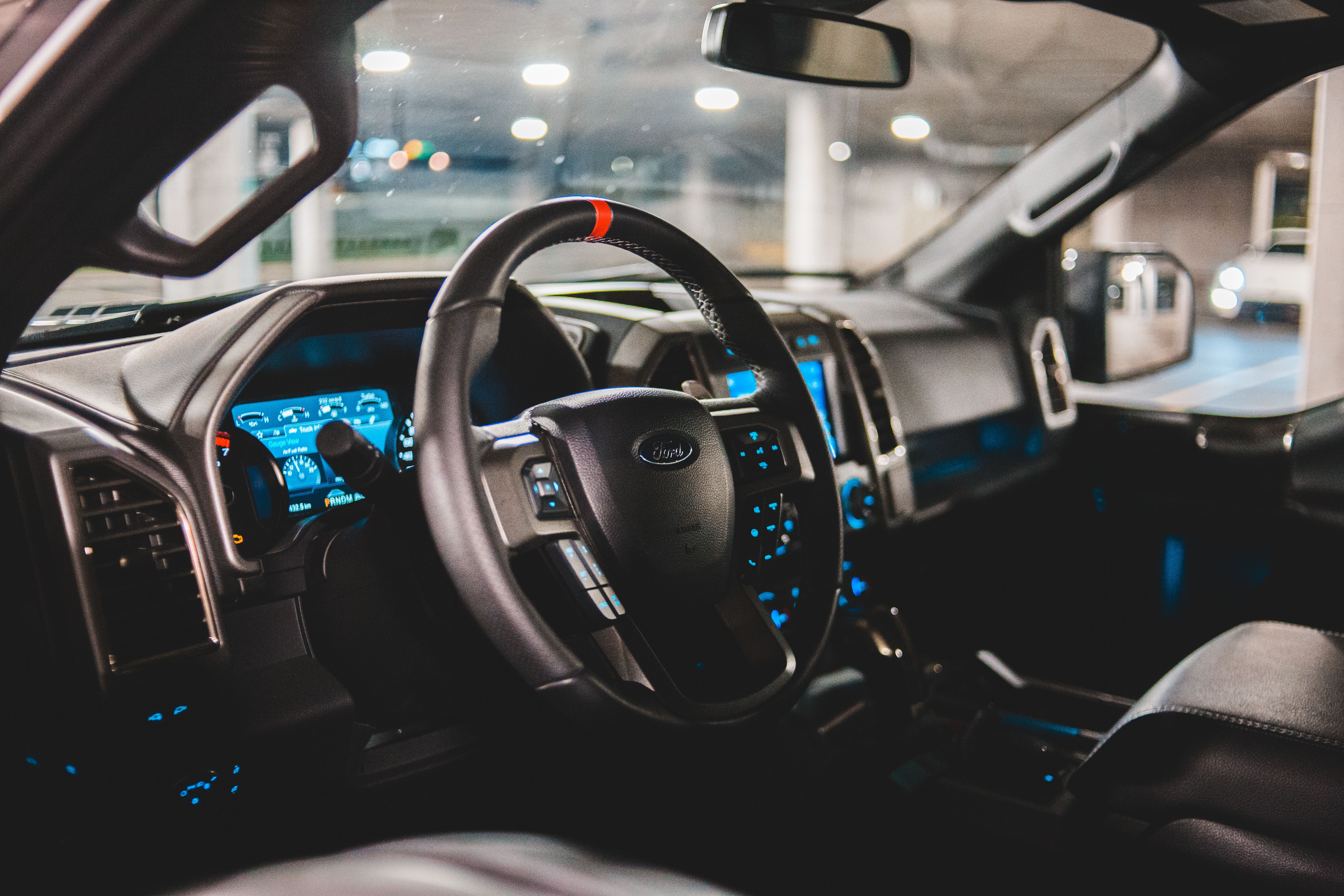 Interior view of a clean, modern car cabin
