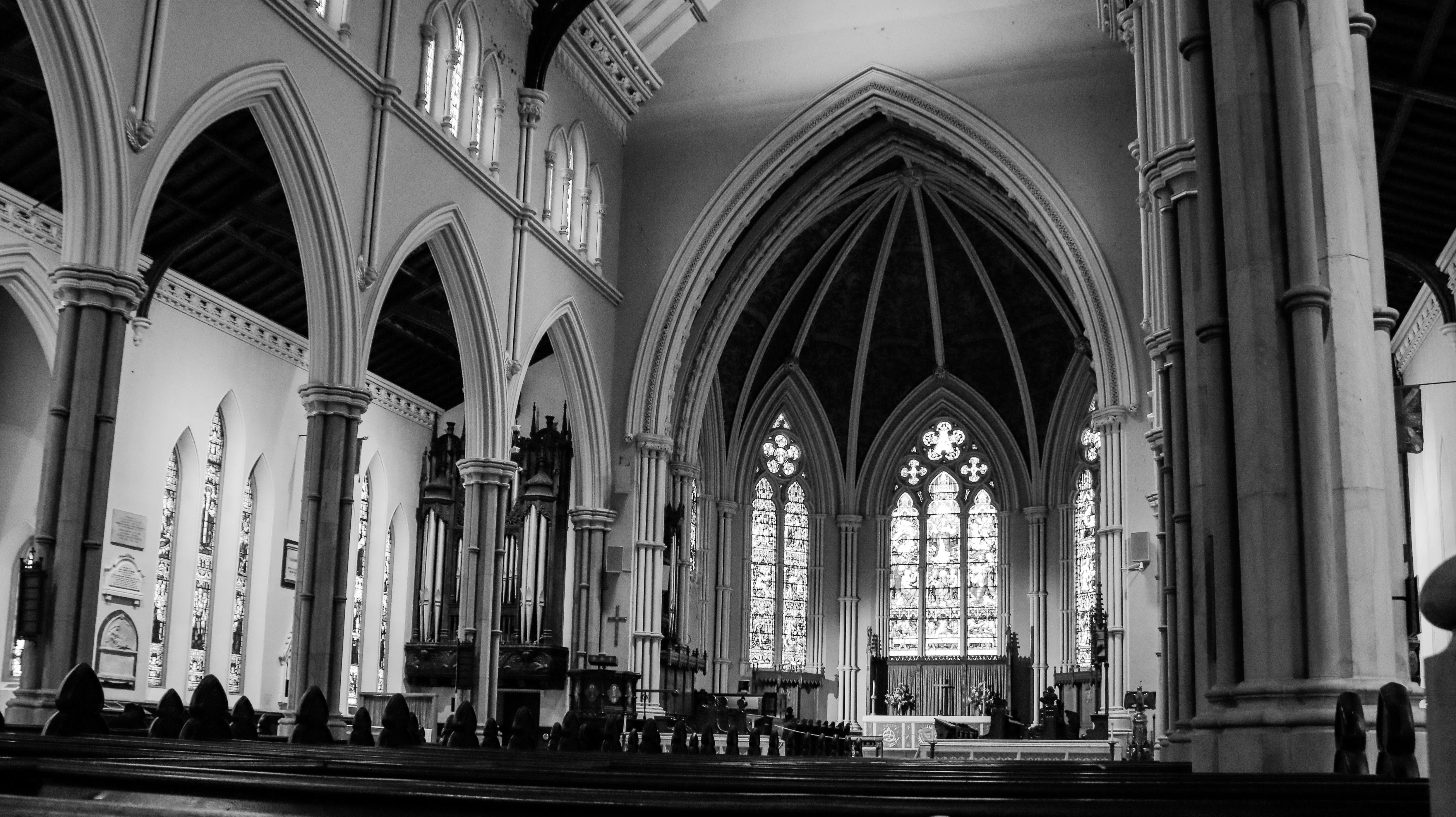 Free stock photo of ambience, ancient church, black and-white