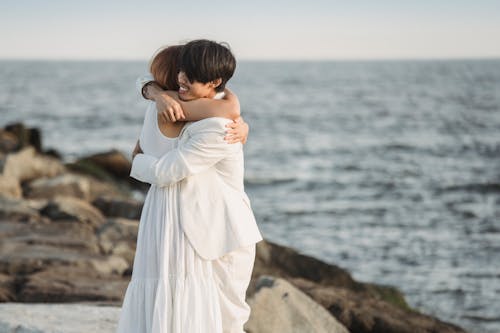 Free Man and Woman Hugging Each Other Stock Photo