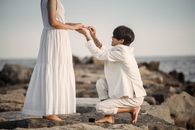 海边浪漫求婚，定格爱与承诺