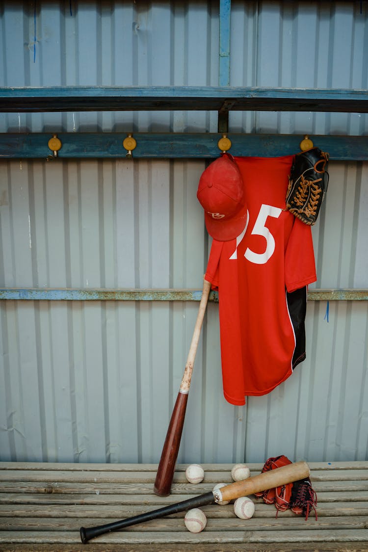 Baseball Jersey Hanging On A Wall 