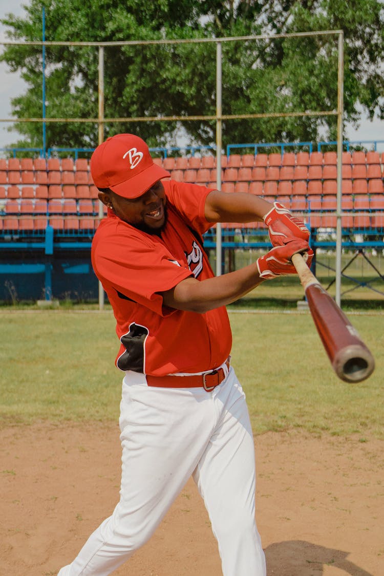 Man Swinging A Baseball Bat