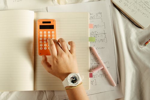 Person Using A Calculator