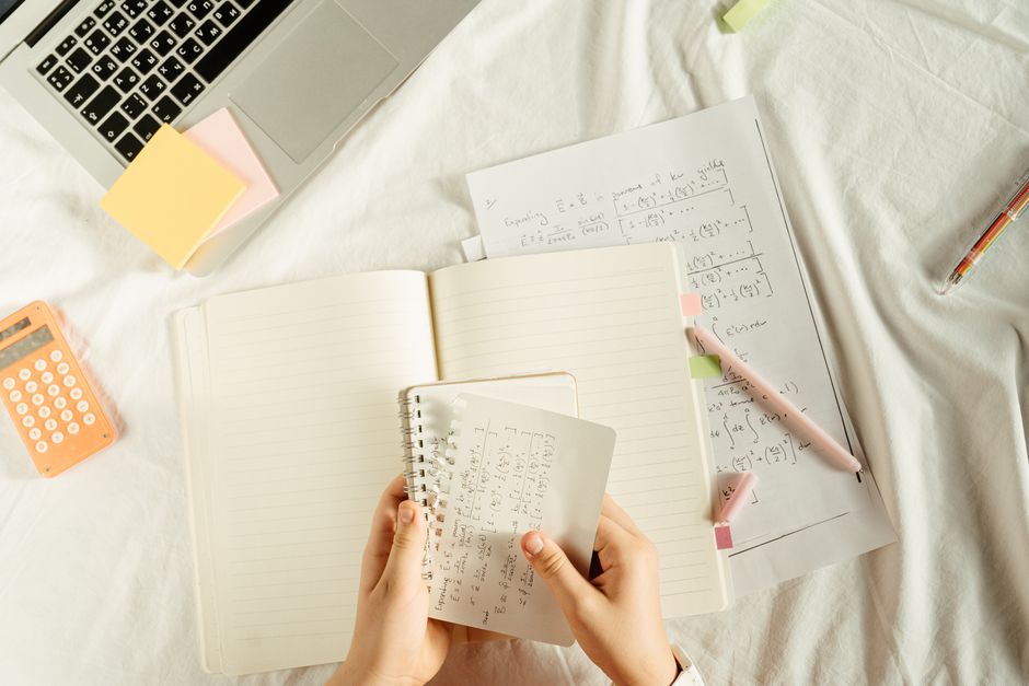 study desk with notes cozy home lifestyle photo 2