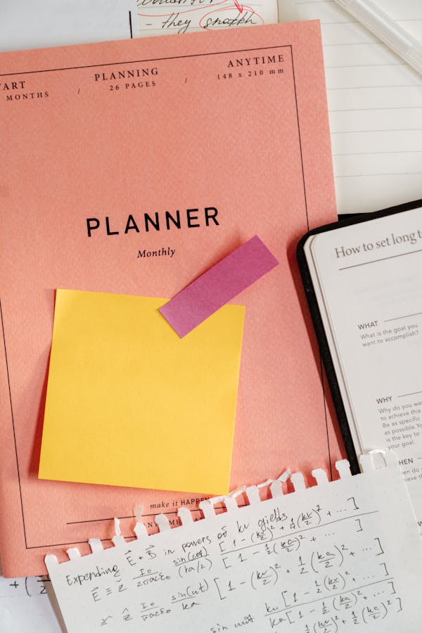 Sticky Notes on a Planner