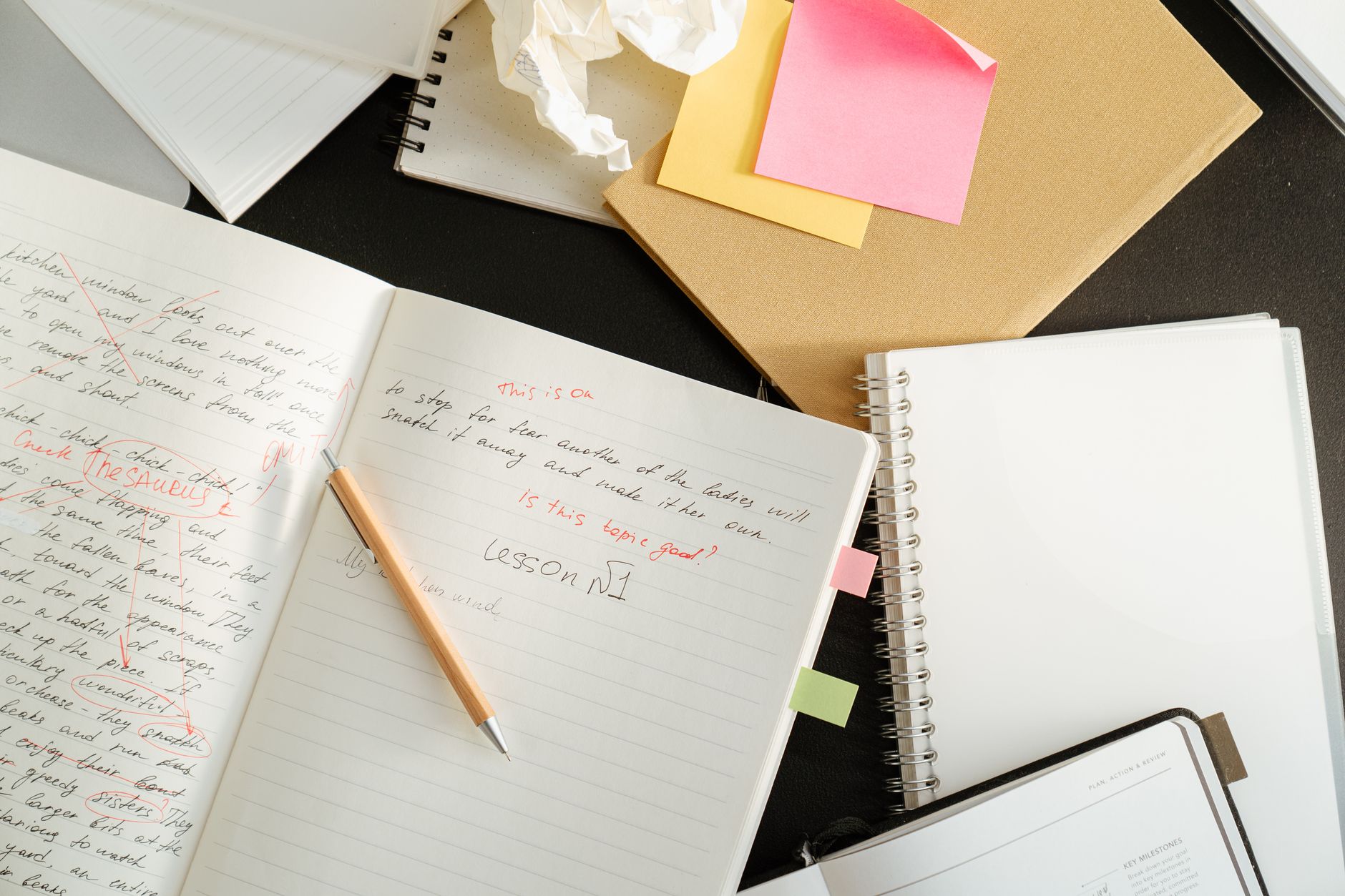 Lesson Written on Notebook