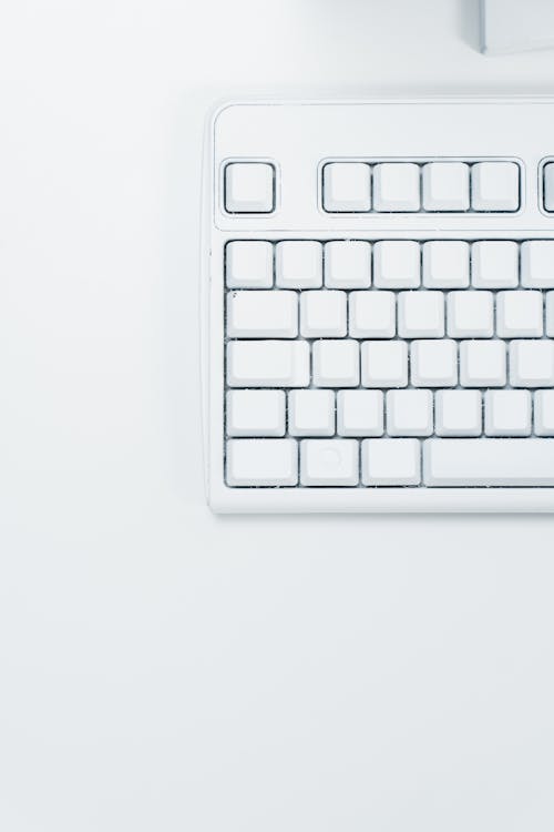 Free Close-up of a White Keyboard Stock Photo