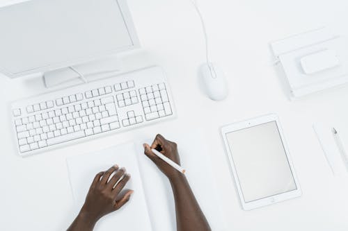 Free Person Holding Apple Magic Mouse Stock Photo