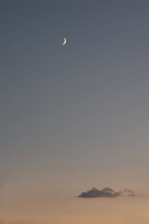 Free The Waxing Crescent Moon in the Sky Stock Photo