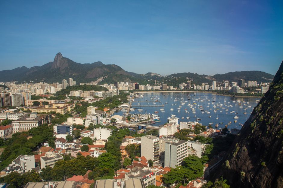Outstanding Rio Helicopter Tour – Private or Shared With Hotel Transfers Review Review 2026 - Breathtaking view of Rio de Janeiro's harbor and iconic Sugarloaf Mountain.