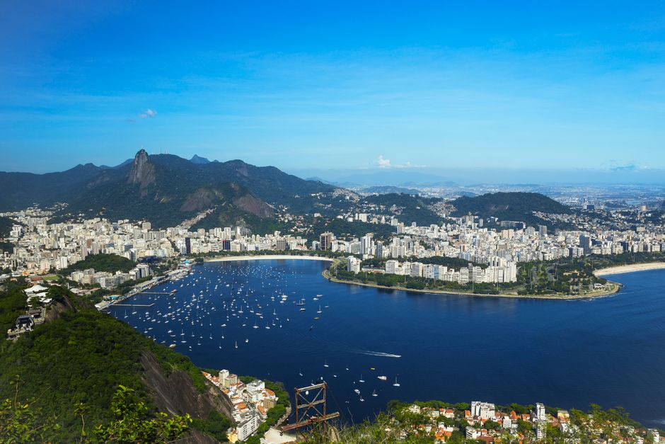 Outstanding Rio de Janeiro: Helicopter Tour Without Doors at Christ the Redeemer Review Review 2026 - Stunning aerial view of Rio de Janeiro featuring the iconic bay and surrounding city landscape.