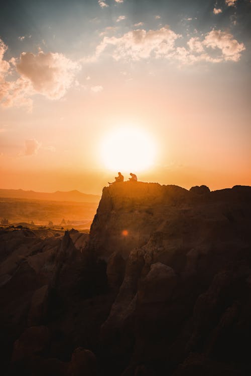 Foto stok gratis backlit, bayangan hitam, gunung