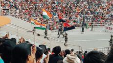 Soldiers Marching with National Flags
