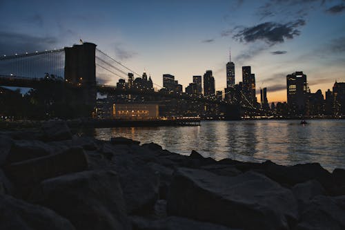 Free Brooklyn Bridge New York during Night Time Stock Photo