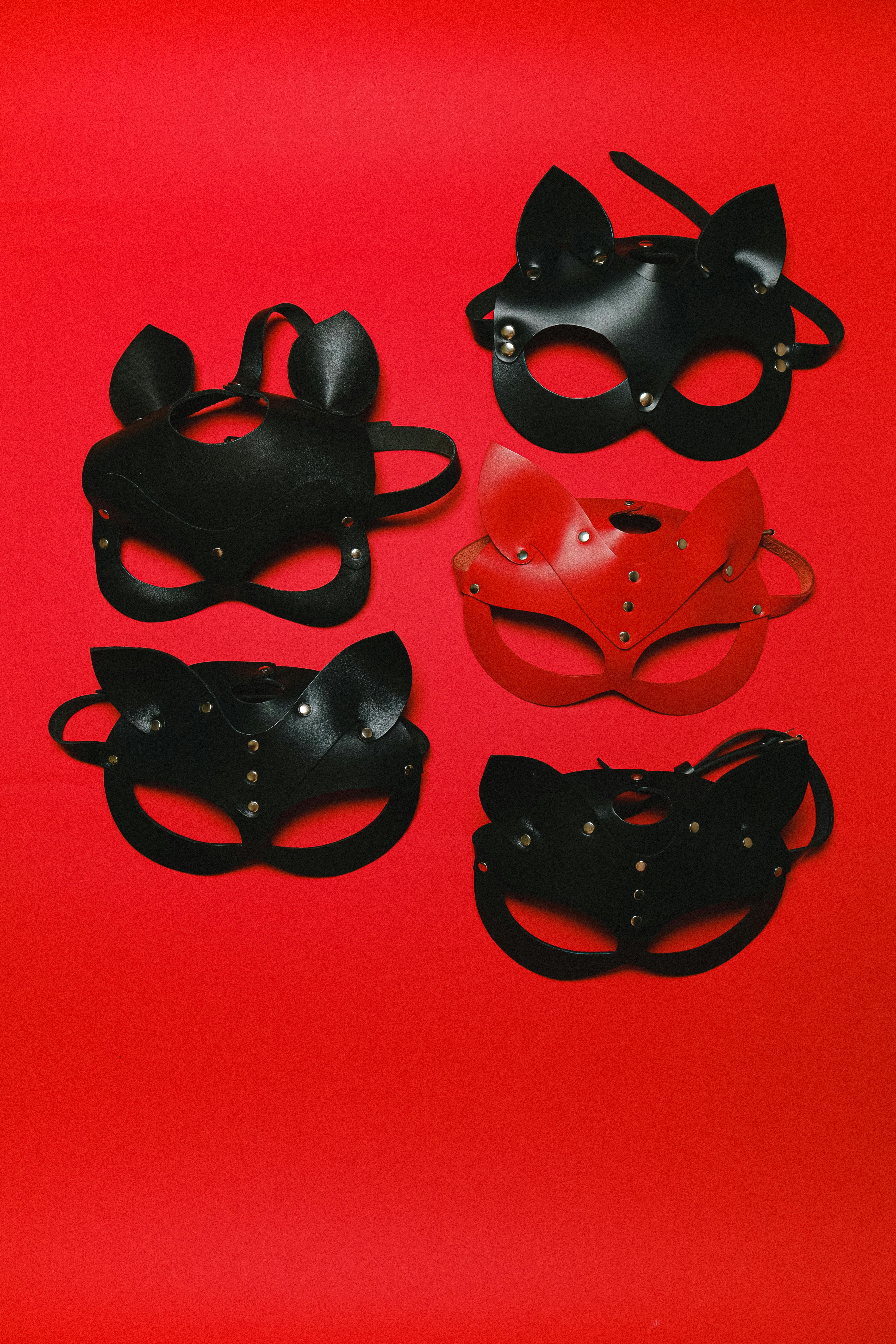 leather cat masks