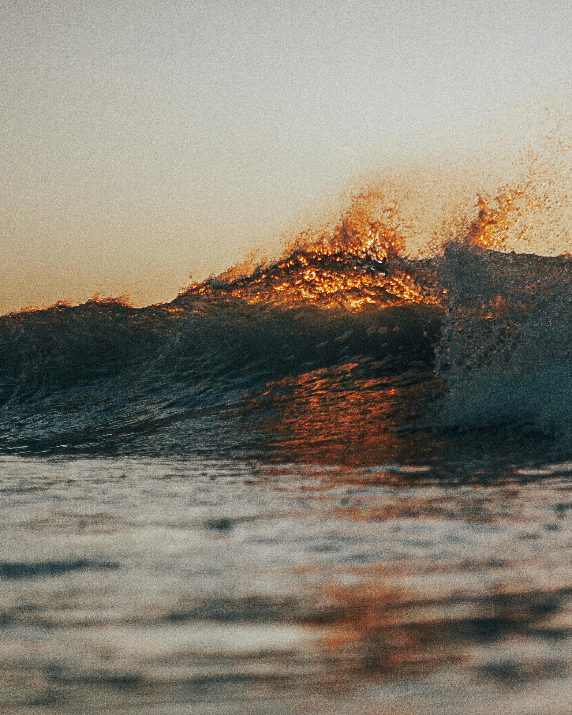 Ocean Waves Crashing on Shore