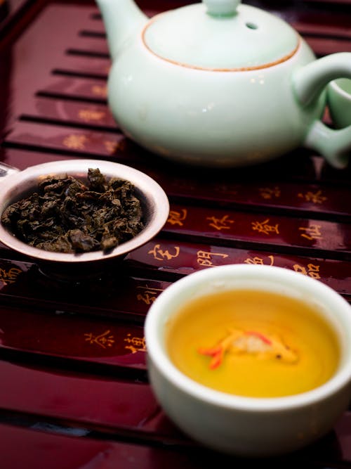 Close-up of Traditional Teapot and Tea