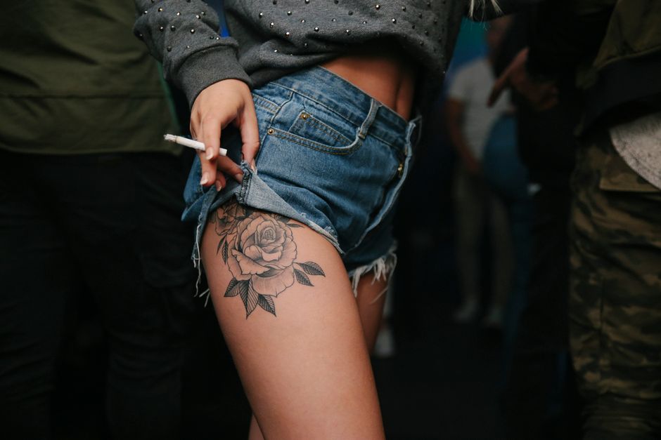 Rose tattoo placement chart showing different meanings across the body Rose tattoo placement chart showing different meanings across the body