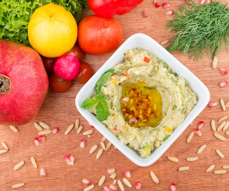 Baba Ghanoush On Ceramic Bowl