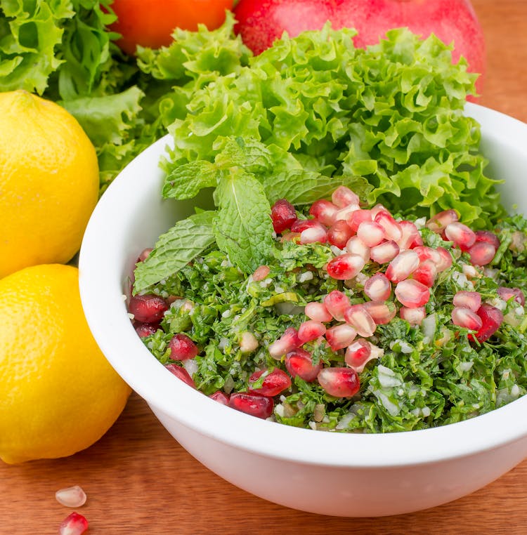 Tabbouleh Salad With Pomegranate Seeds