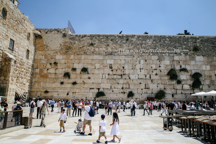 Tourists At Western Wall