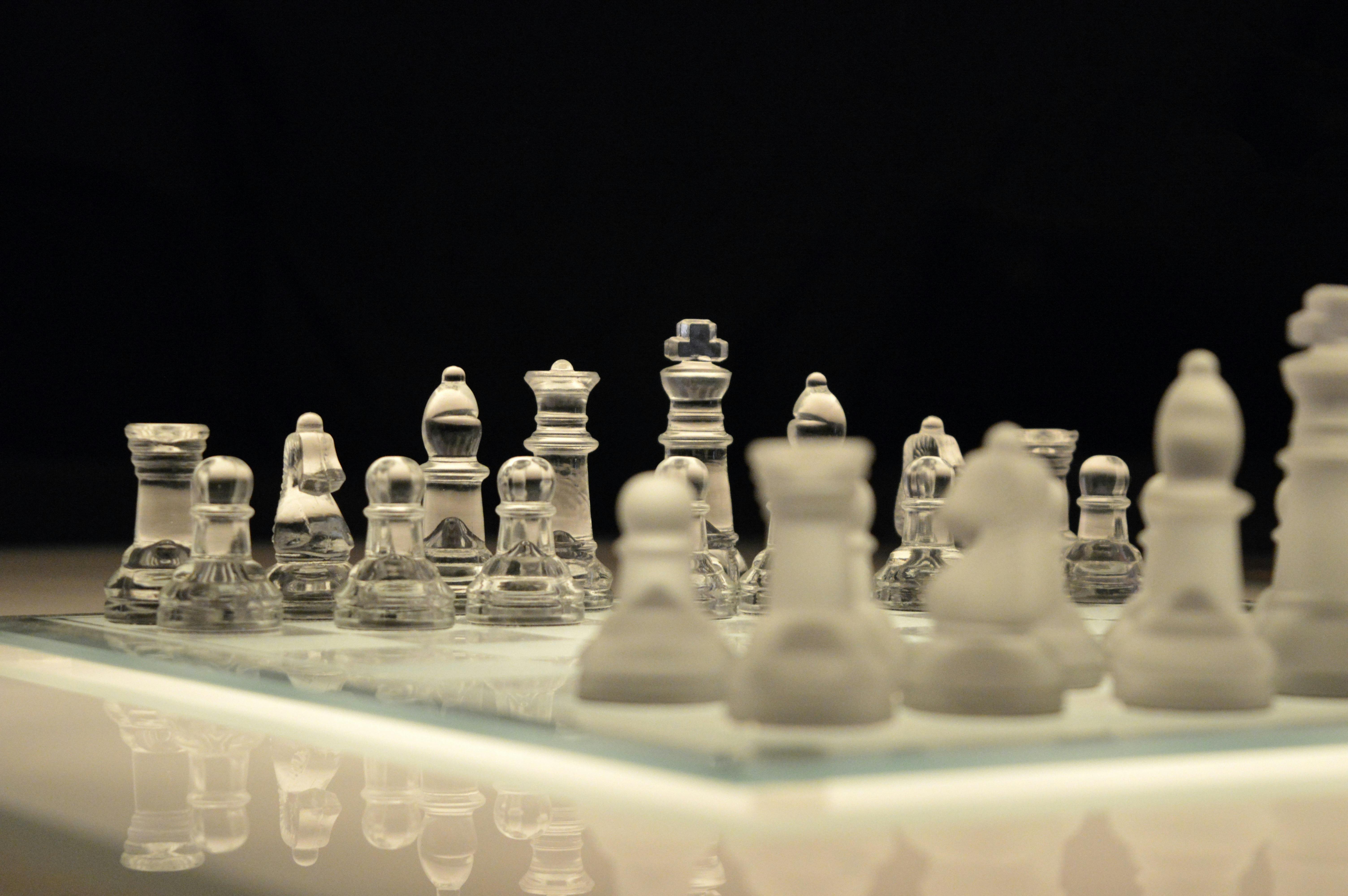 Beautiful Grayscale Closeup Shot of Clear Glass Chess Pieces-perfect for Mobile  Wallpapers Stock Image - Image of macro, background: 192740149