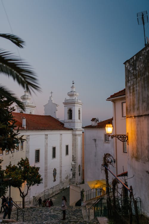 Free View of the Church of Sao Vicente de Fora in Lisbon Portugal Stock Photo