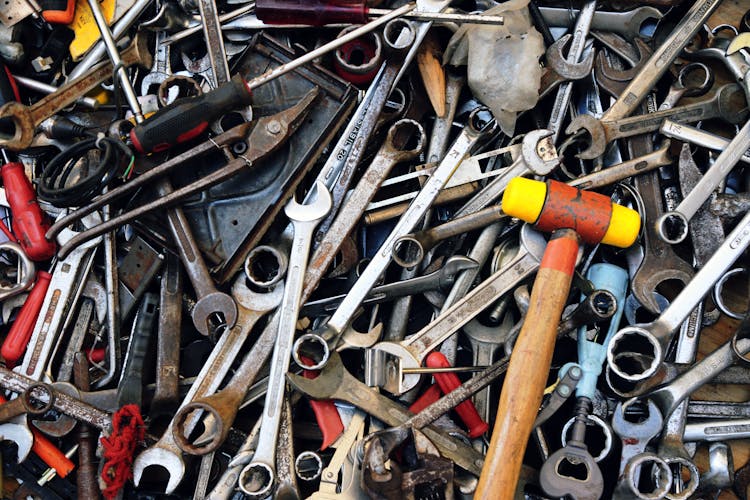 Close-Up Shot Of Assorted Tools