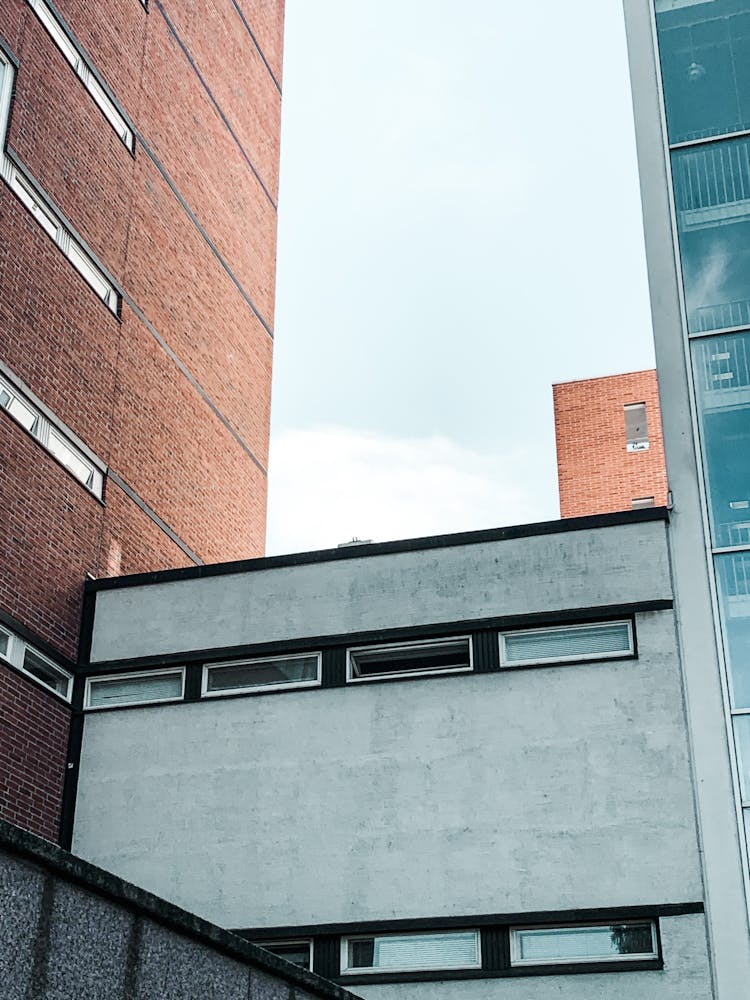 Modern Buildings Connected With Foot Bridge