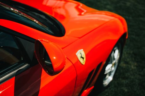Free Close-up of a restored red Ferrari at an outdoor car show in Farmington, CT. Stock Photo
