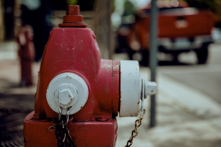 Vintage Metal Fire Hydrant On Street