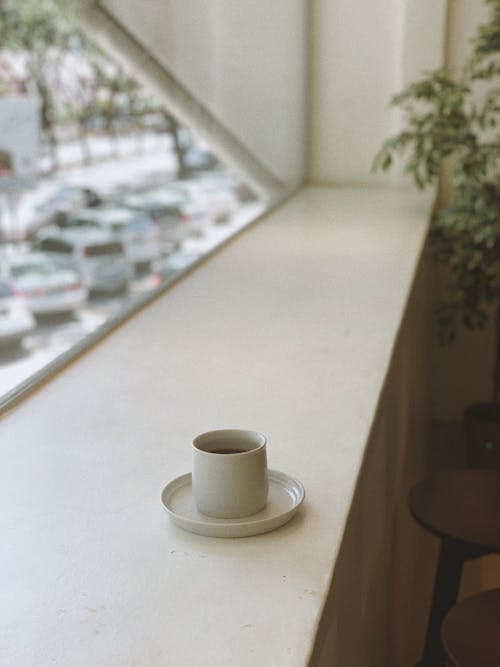 Free White Ceramic Cup on Saucer Stock Photo