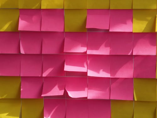 Pink and Yellow Sticky Notes 
