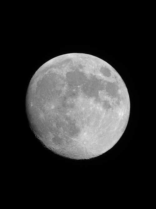 Free Full Moon on Black Background Stock Photo