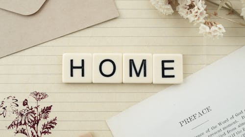 Word Home Formed with ScrabbleTiles