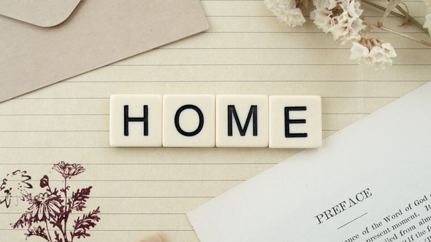 Word Home Formed with ScrabbleTiles