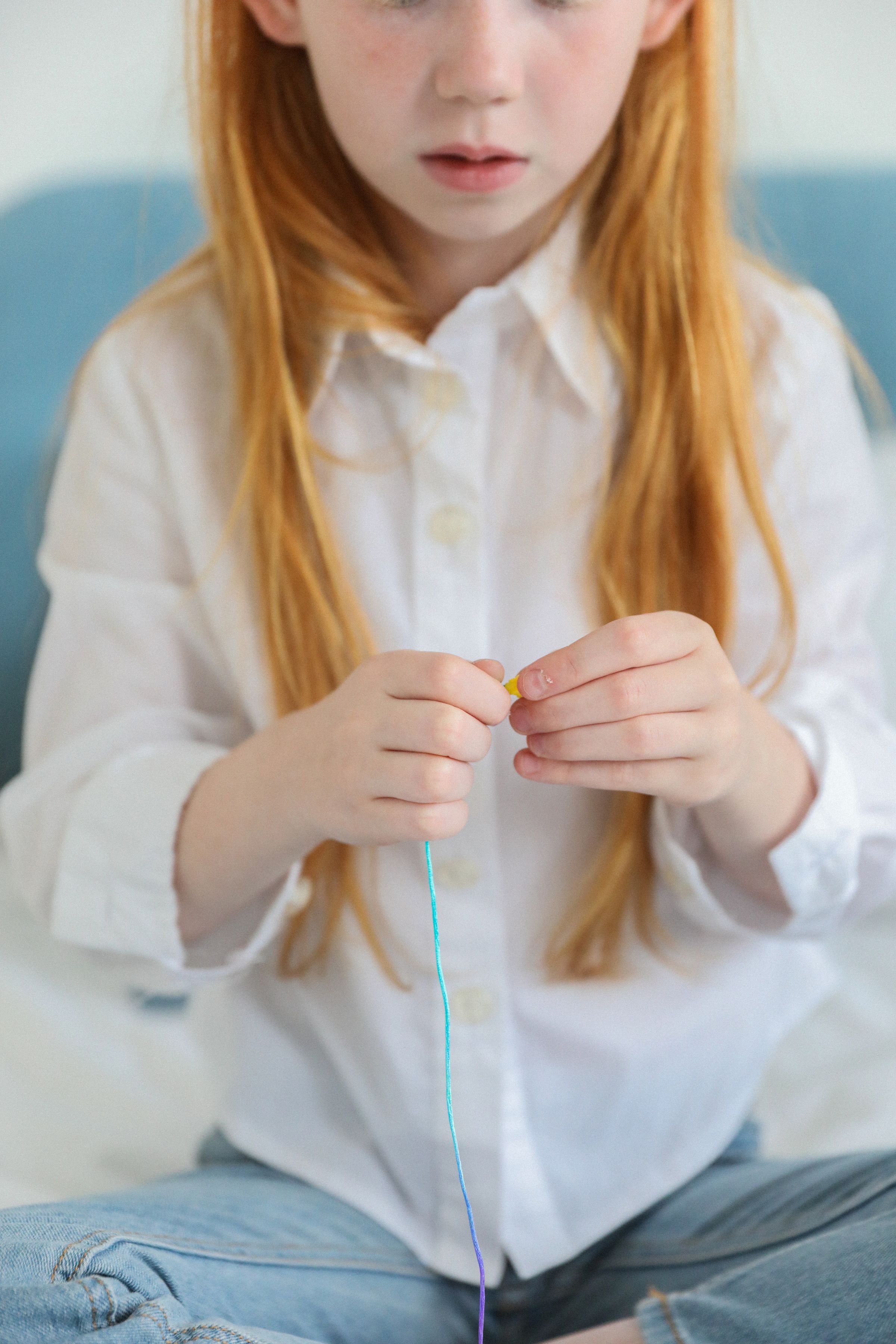 Cross stitch kits for kids wholesale tested through a child's thread handling task