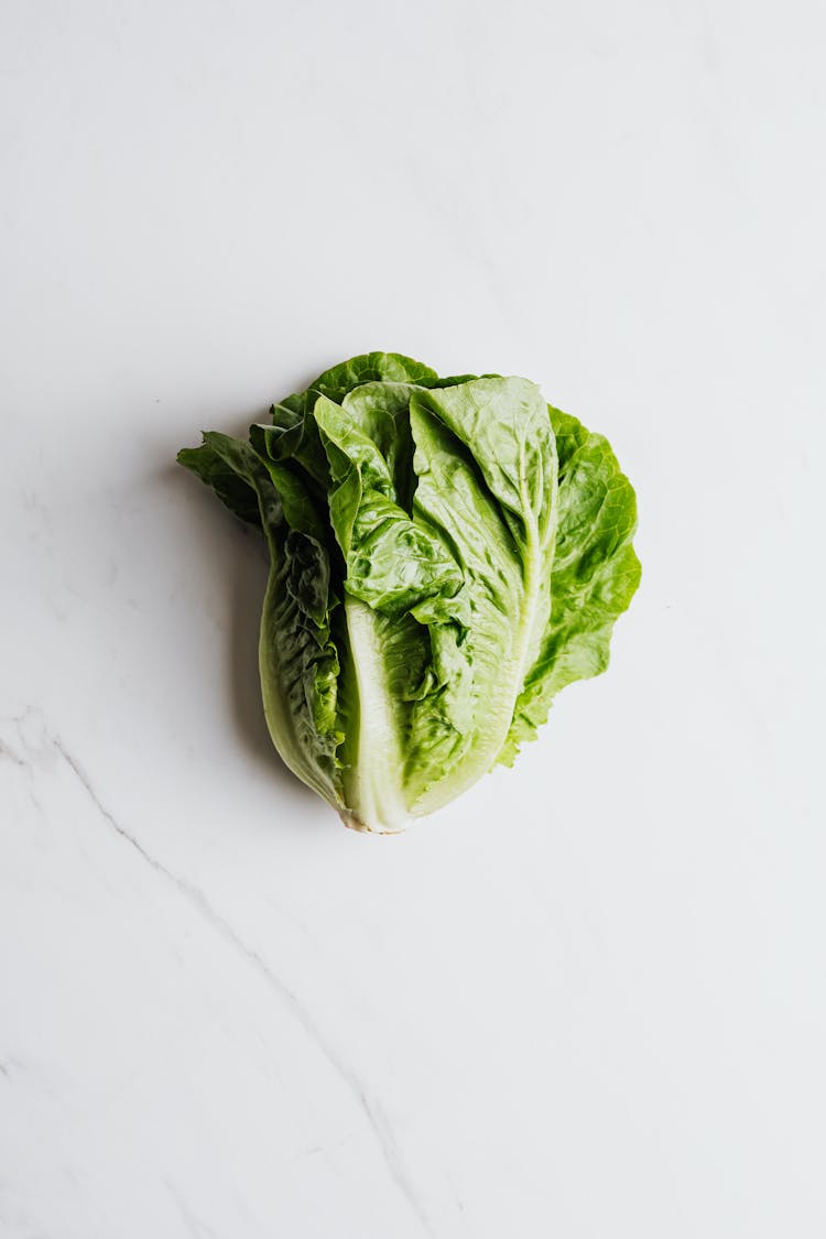 Romaine Lettuce On A Flat Surface