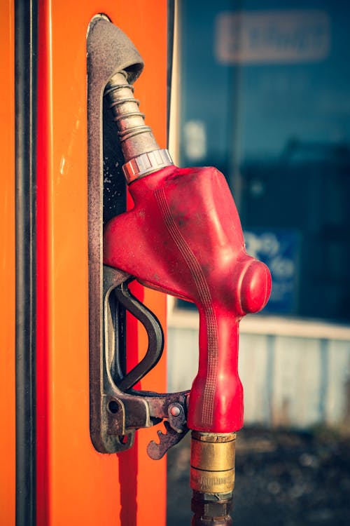 A Red Gas Pump Handle