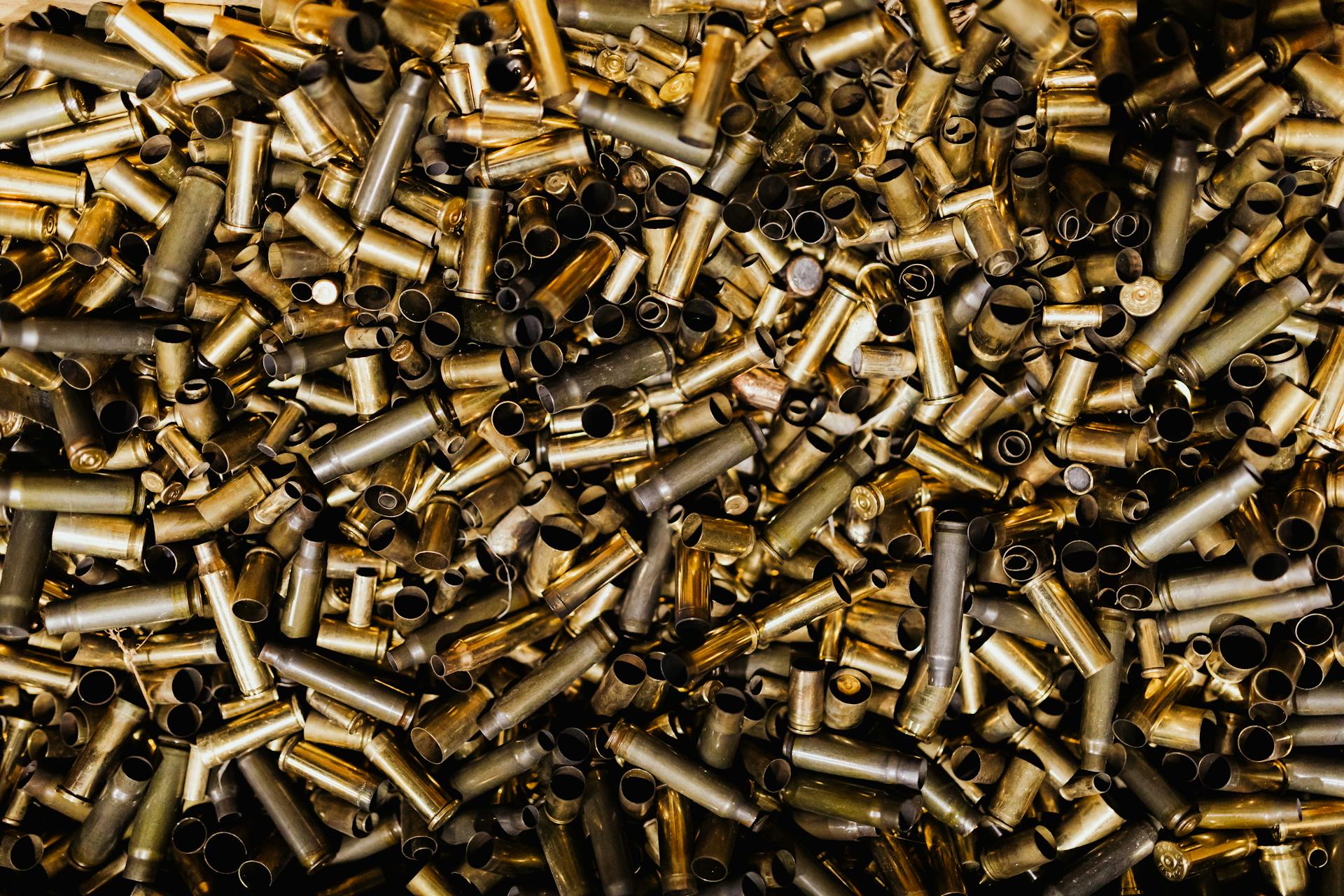 A Pile of Empty Bullet Cartridge Cases