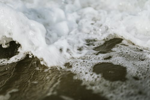 Thick Sea Foam Floating on Water 