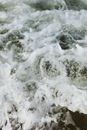 海浪与白色泡沫相撞的特写镜头